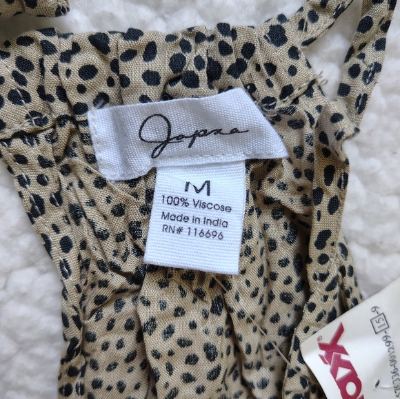 *5 for $25*NWT Japna Women's Med Cheetah Print Spaghetti Strap Halter Peplum Top - Picture 11 of 15